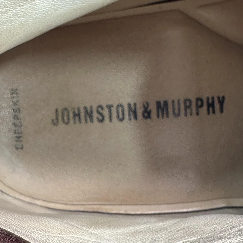 Johnston & Murphy Mens 12M Brown Sheepskin Leather Chukka Boots Lace Up Brazil